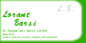 lorant barsi business card